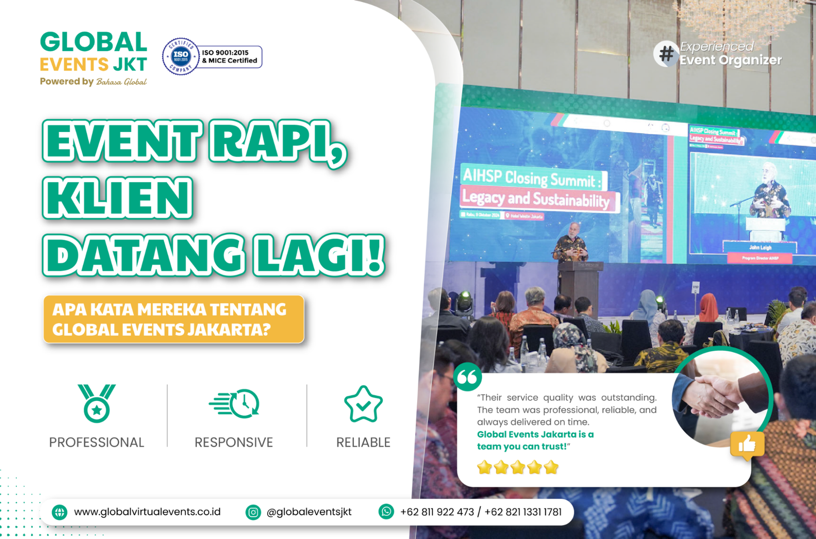 Read more about the article Mengapa Klien Terus Mempercayakan Eventnya kepada Global Events Jakarta? | | Event Organizer Jakarta